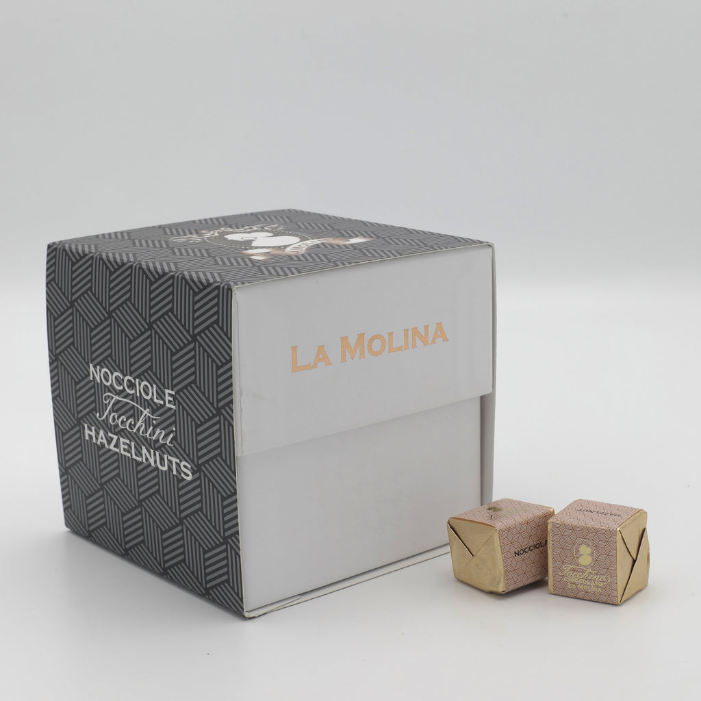 30 TOCCHINI INCARTATI GIANDUIA LATTE E NOCC SCATOLA CUBO