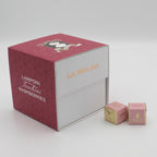 30 TOCCHINI INCARTATI CIOCC.BIANCO E LAMPONE SCATOLA CUBO