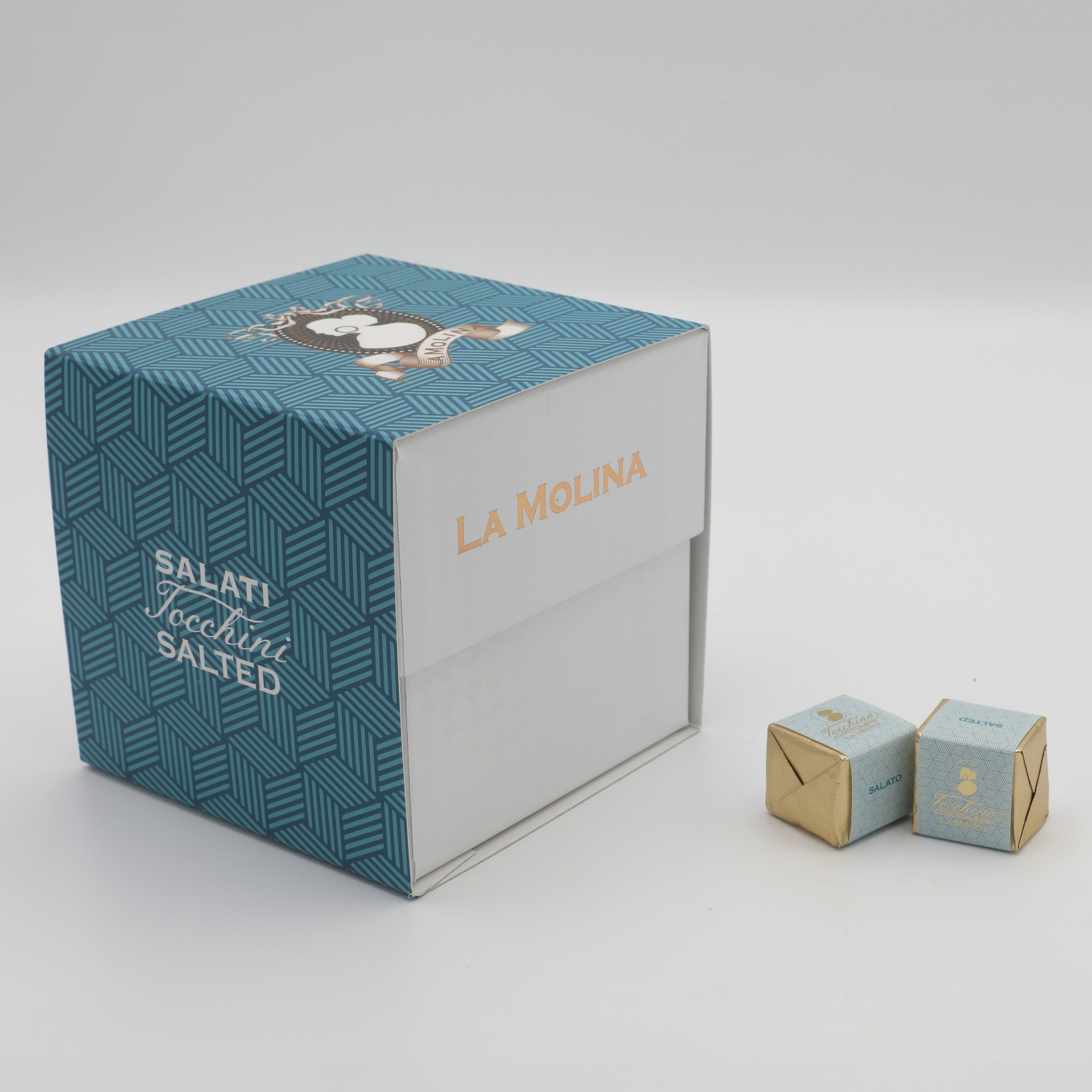 30 TOCCHINI INCARTATI GIANDUIA SALATA LATTE E NOCC SCATOLA CUBO