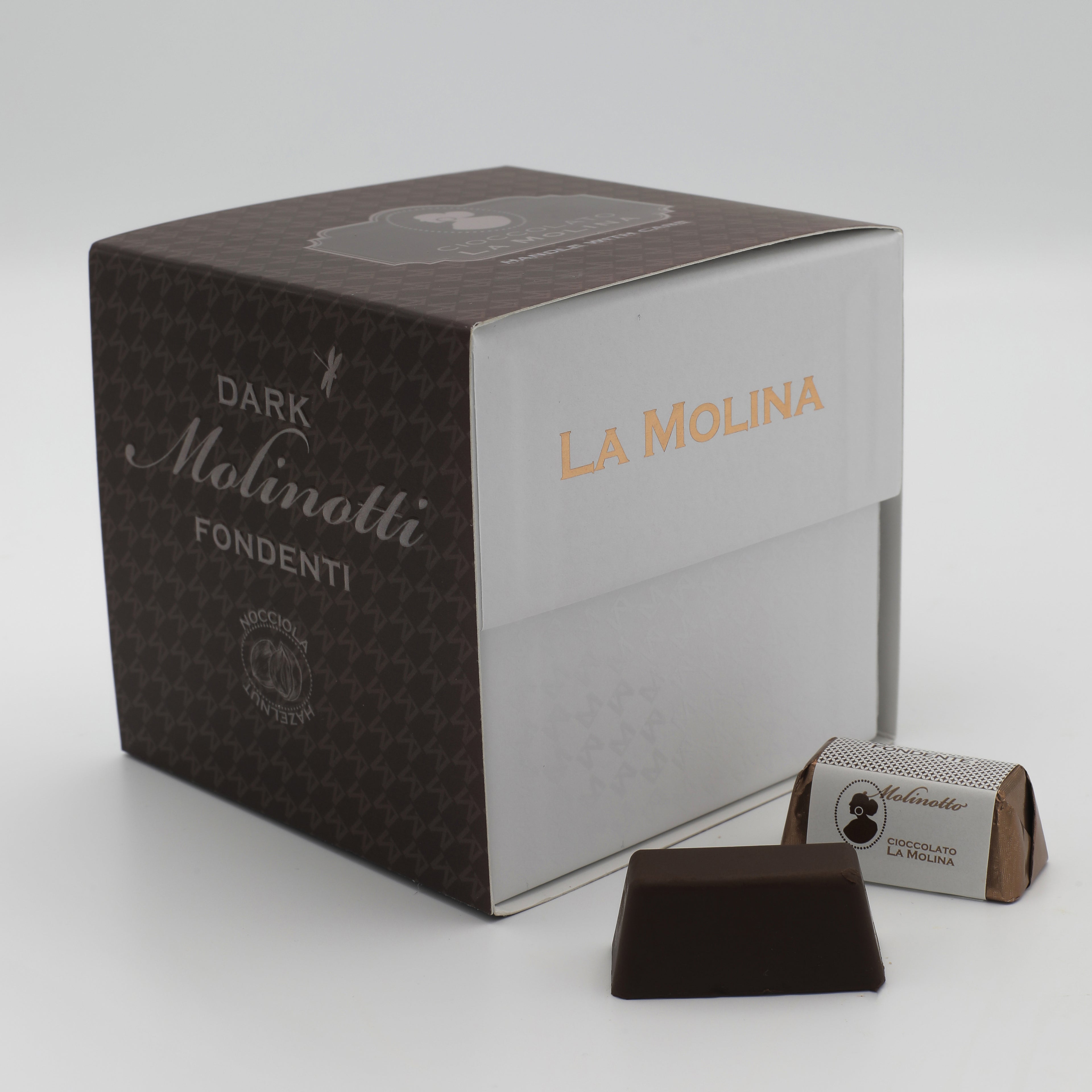 30 MOLINOTTI INCARTATI FONDENTI SCATOLA CUBO 335 G