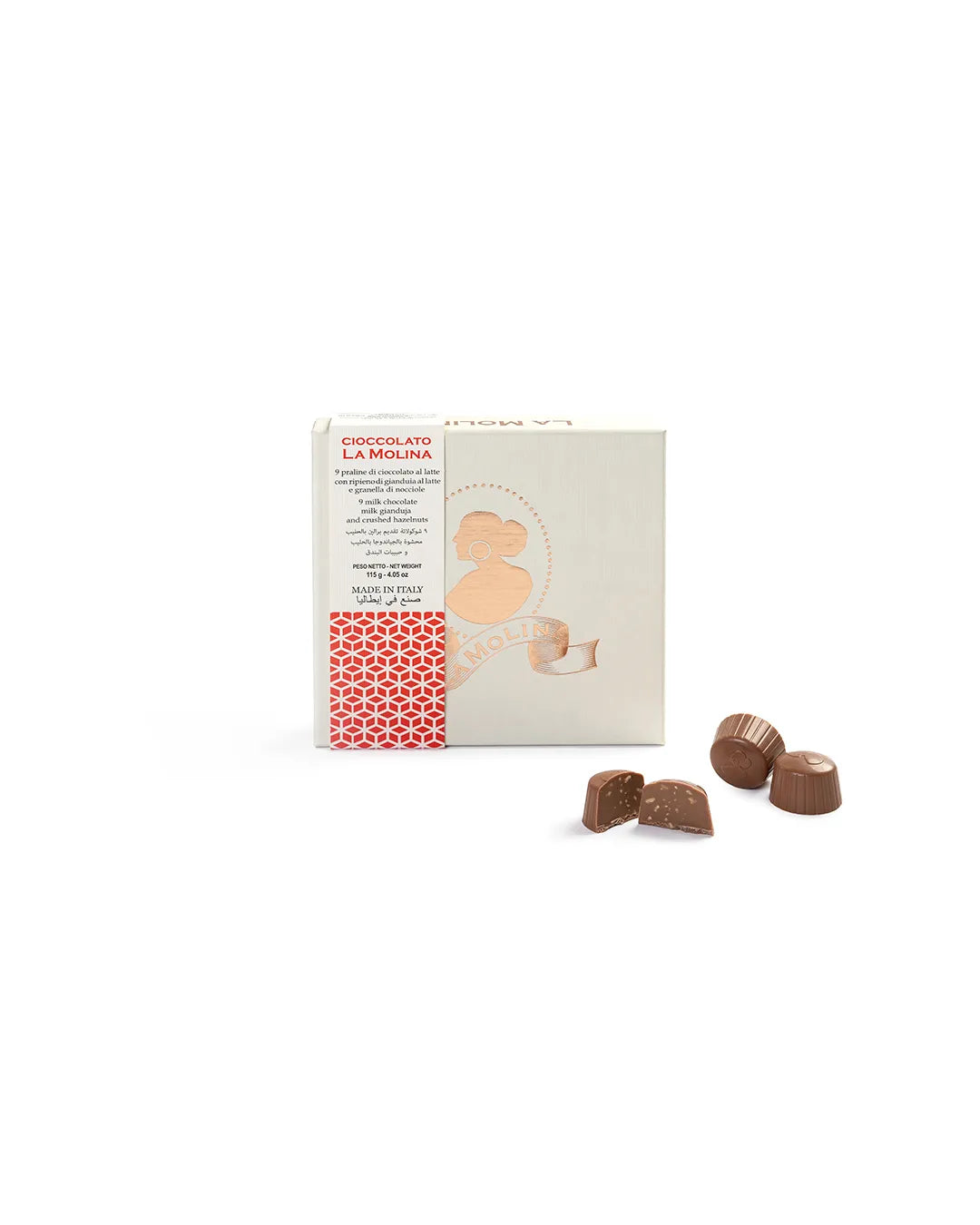 NOVE PRALINE LATTE CON GIANDUIA E GRANELLA DI NOCCIOLA 115G