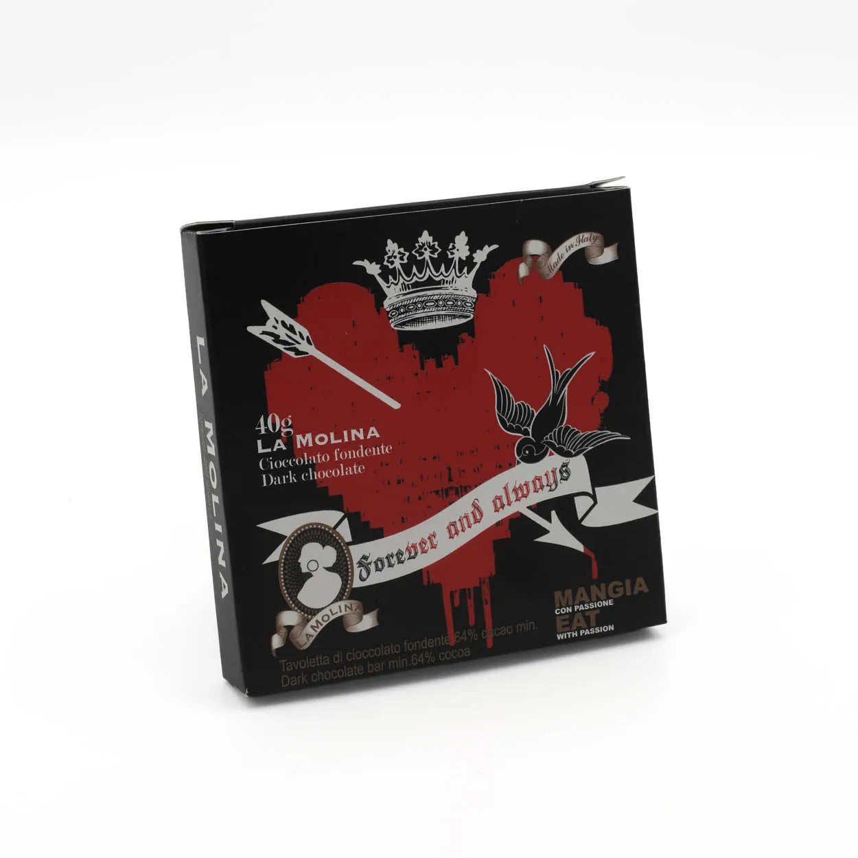 LOVE "HEART" DARK CHOCOLATE BAR 64% 40 GR