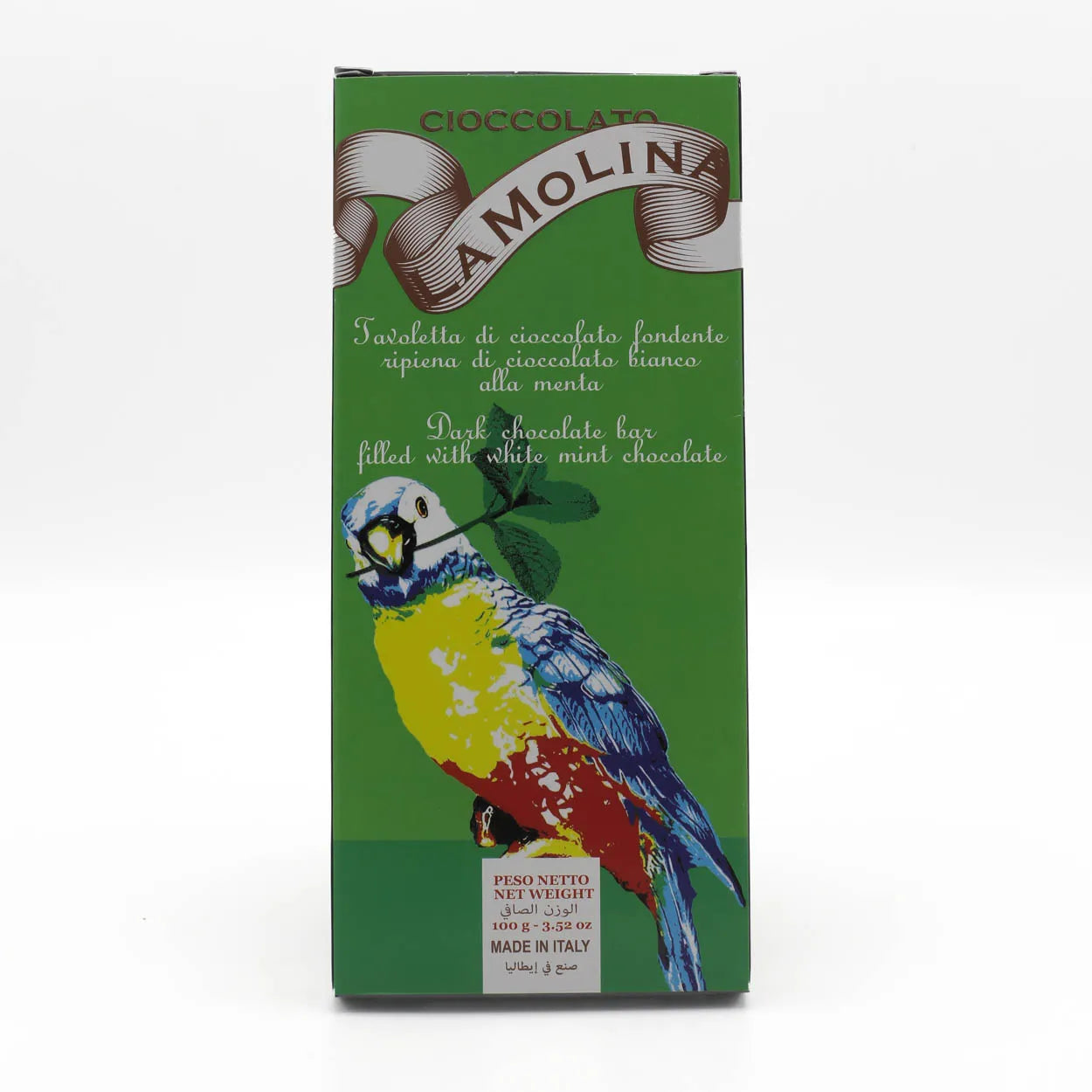 DARK CHOCOLATE BAR 100g FILLED WITH WHITE CHOCOLATE AND MINT