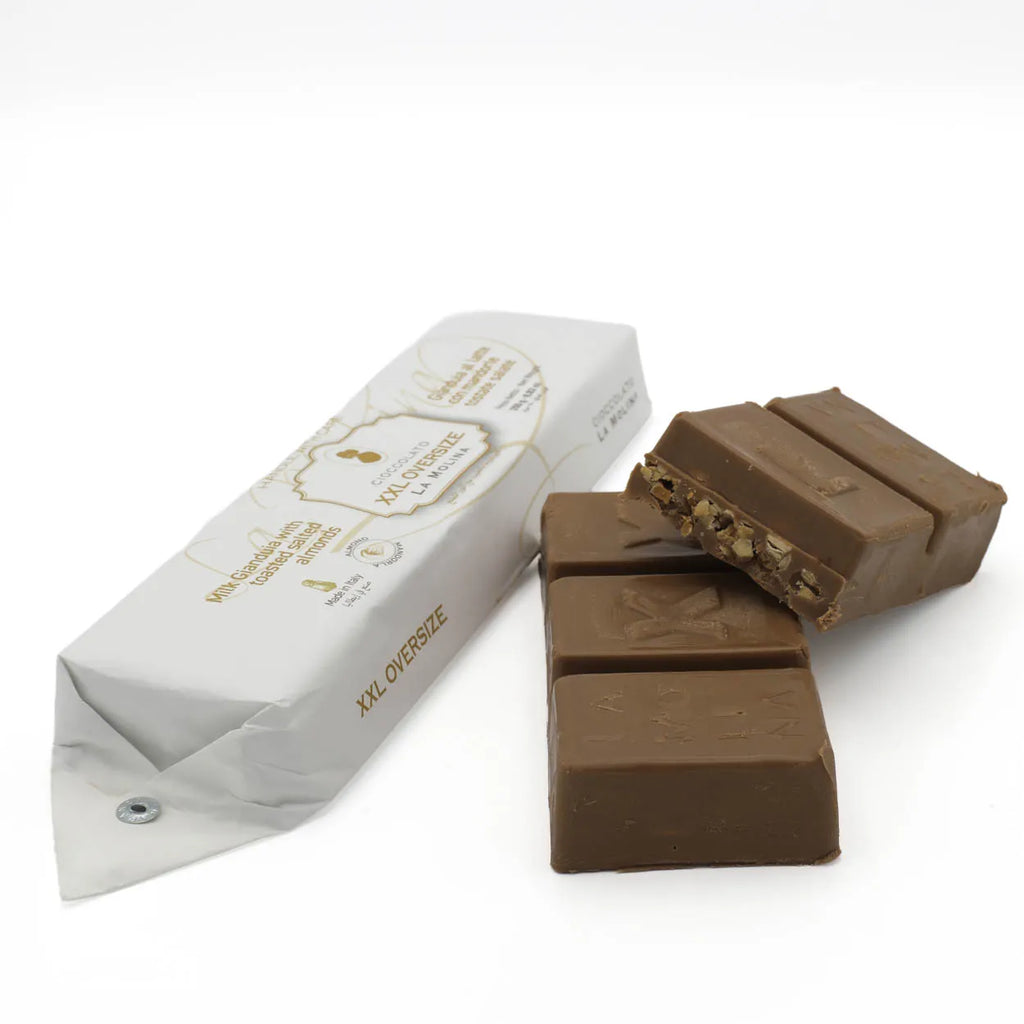 OVERSIZE XXL MILK GIANDUJA AND SALTED ALMONDS 250G WRAPPED