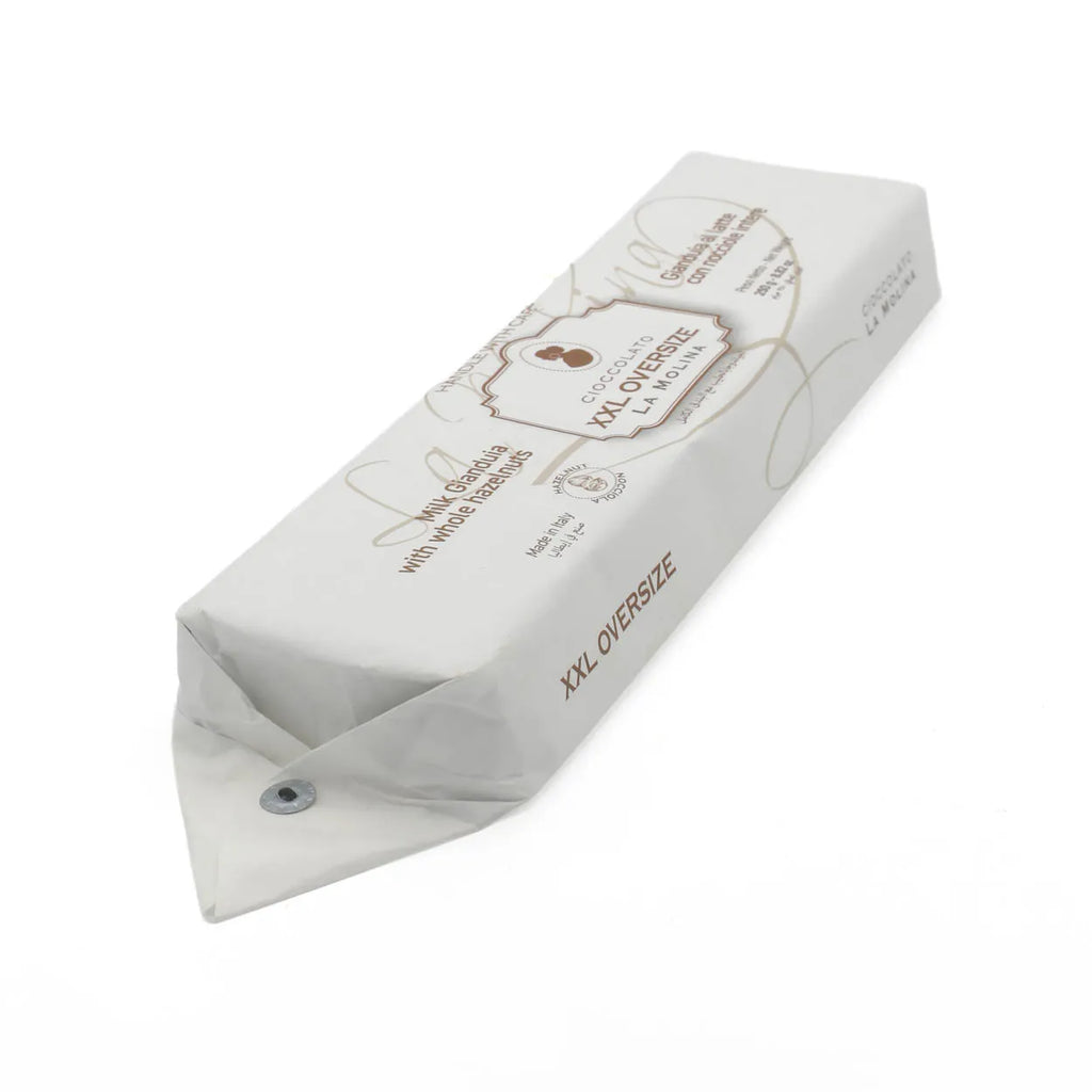 OVERSIZE XXL SALTED MILK GIANDUIA AND WHOLE HAZELNUTS 250G WRAPPED