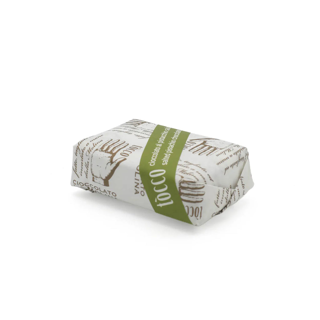 WHITE CHOCOLATE AND PISTACHIO BITE 50G WRAPPED