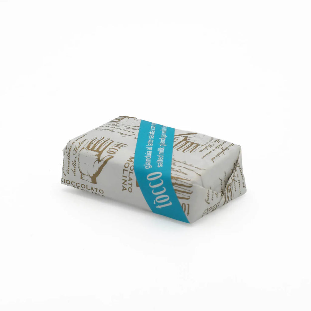 SALTED MILK CHOCOLATE GIANDUIA TOUCH WITH WHOLE HAZELNUTS 50 G WRAPPED