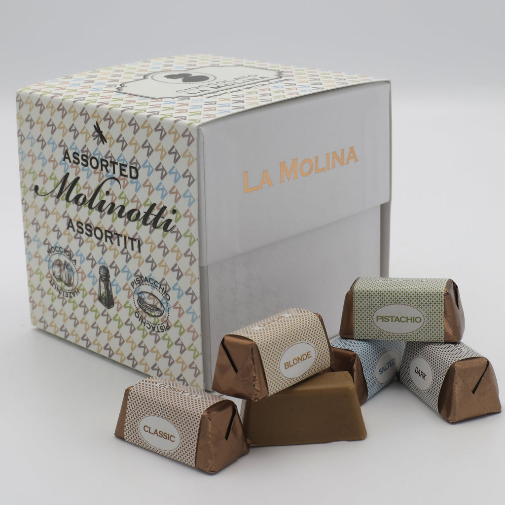 30 MOLINOTTI INCARTATI ASSORTITI 4 GUSTI SCATOLA CUBO
