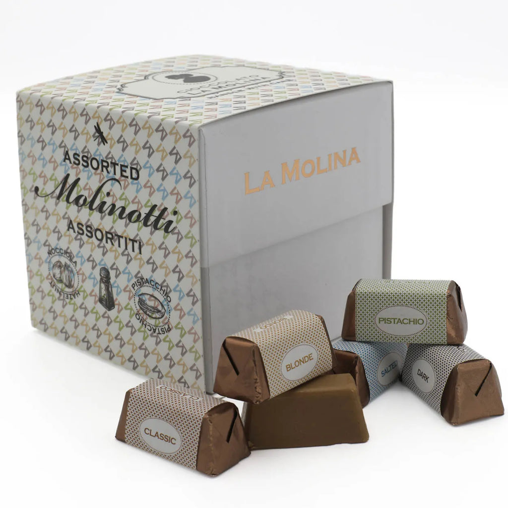 30 ASSORTED WRAPPED MOLINOTTI 4 FLAVORS CUBE BOX