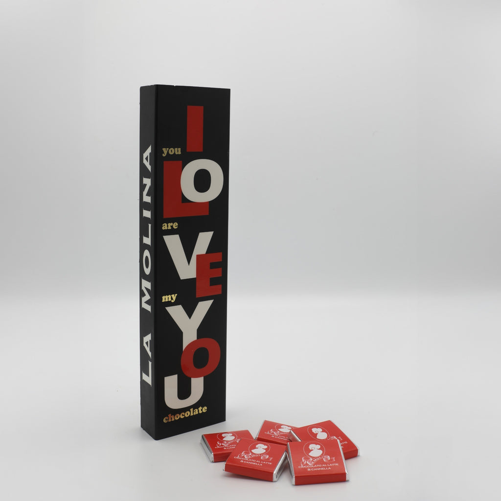 ASTUCCIO I LOVE YOU 12 CIOCCOLATINI LATTE 40% E CANNELLA 78G