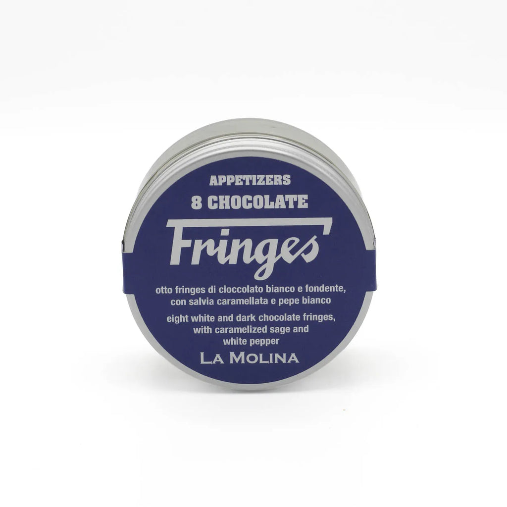 8 PIECES CHOCOLATE FRINGES GOLD, SAGE AND WHITE PEPPER 66G