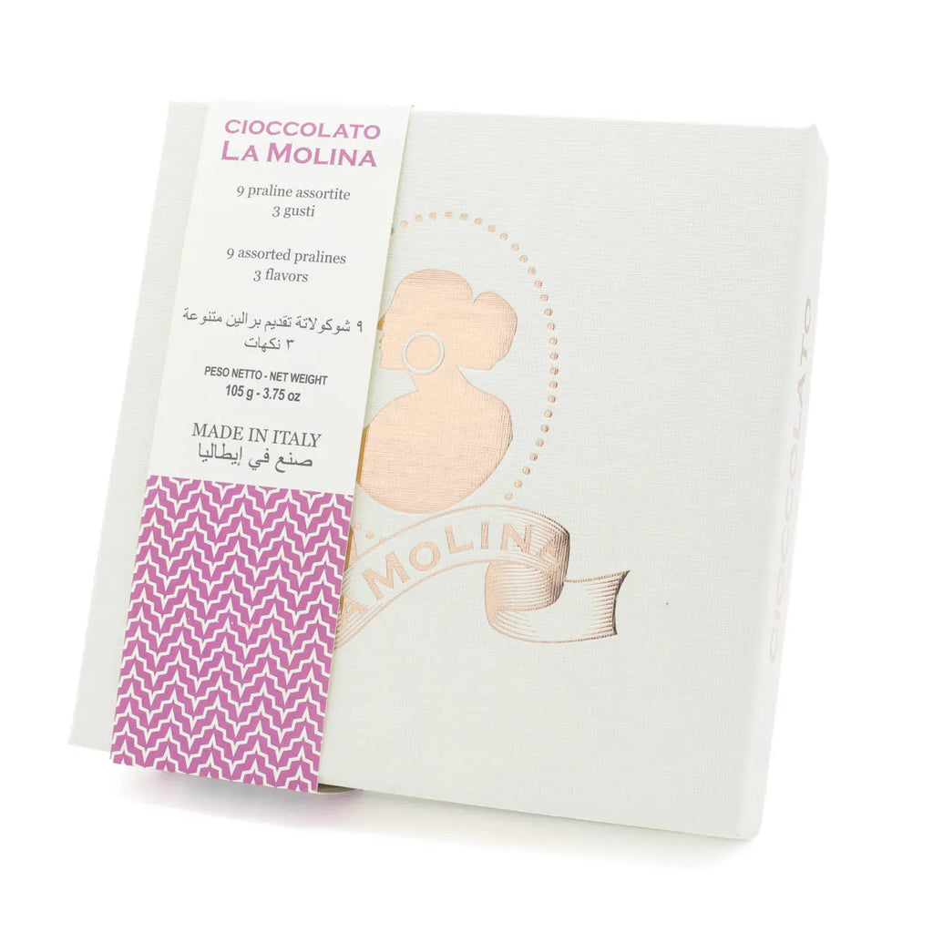 NINE ASSORTED PRALINES THREE FLAVOURS 105g