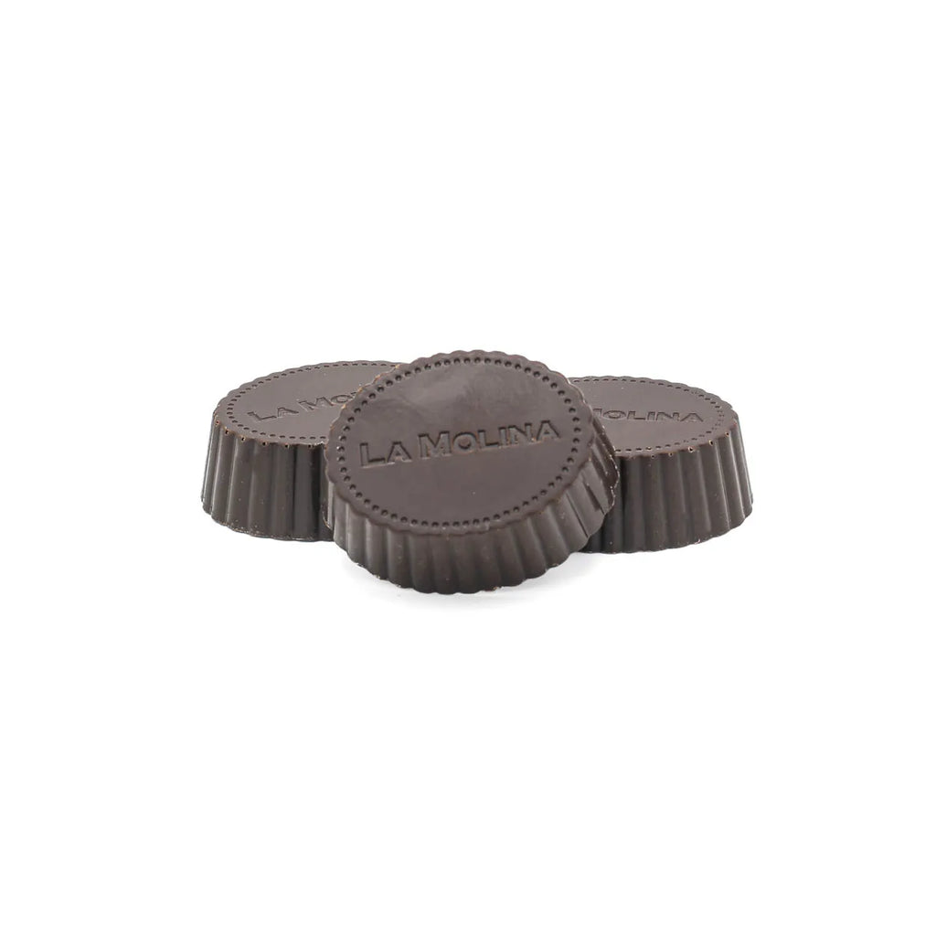 NINE DARK CHOCOLATE, GIANDUJA AND COCOA NIB PRALINES 85G